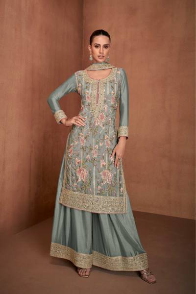 VANYA COLOUR BY GULKAYRA DESIGNER CHINNON SALWAR SUITWHOLESALER IN INDIA